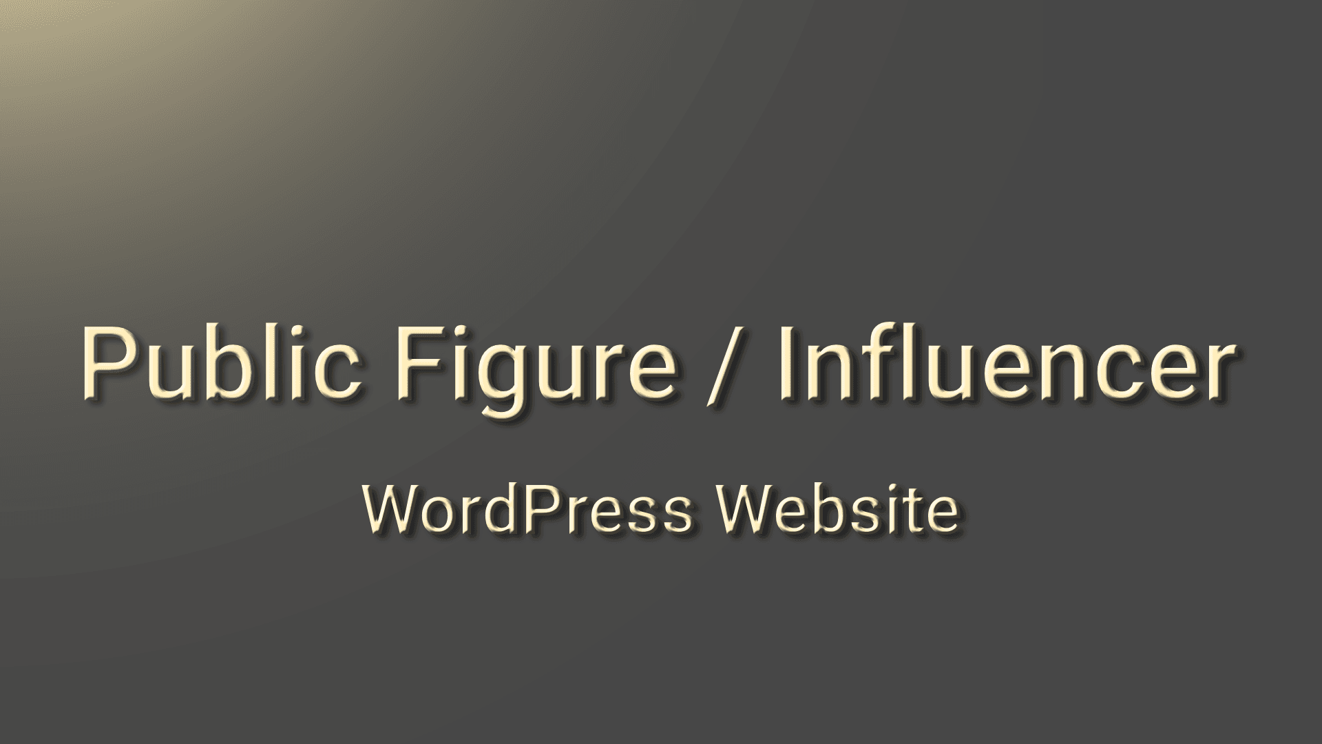 Public Figure / Influencer Website – Premium Setup