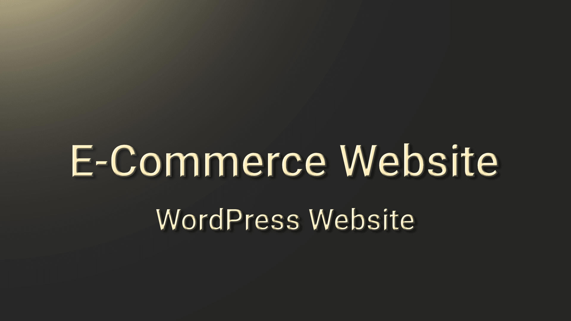 E-Commerce WordPress Website